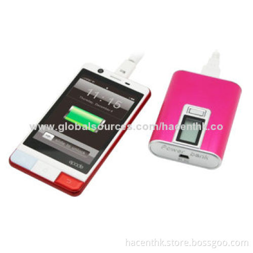 Mobile phone power bank 5,000mAh with digital LCD display
